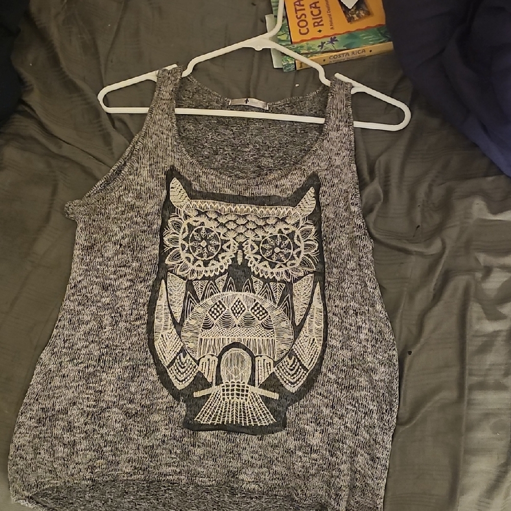Stylish Gray Owl Women's Tank Top